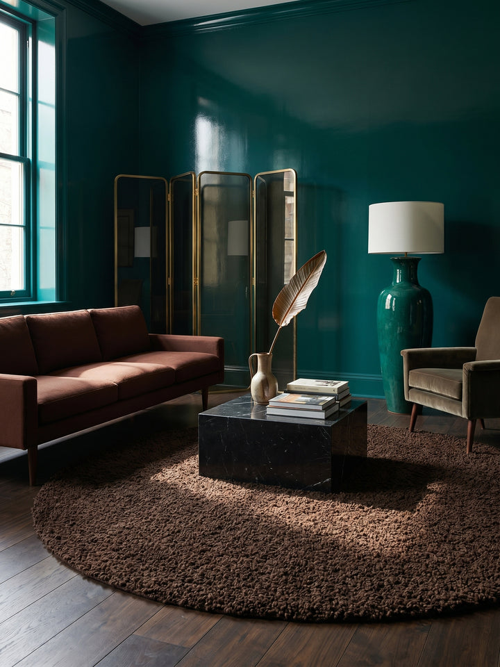 Teppich Brown rund Editorial Styling_