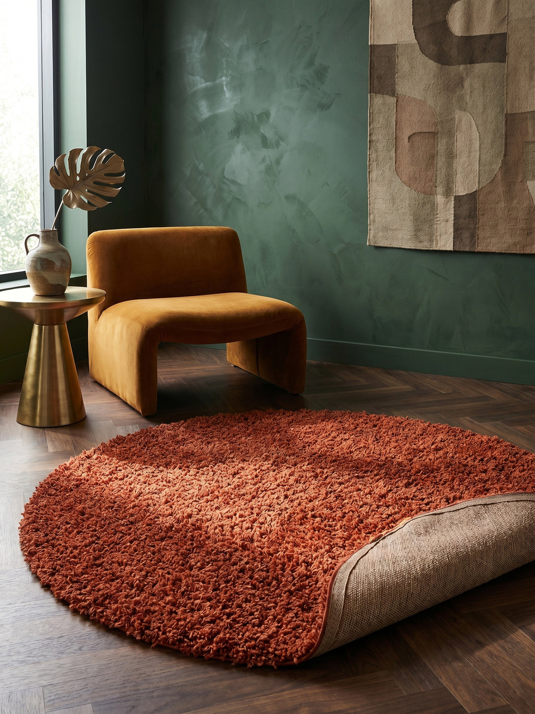Teppich Terrakotta rund Editorial Styling_