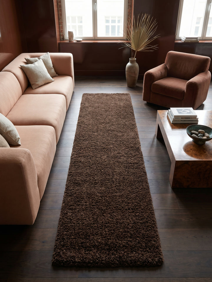 Teppich Brown Läufer Draufsicht_