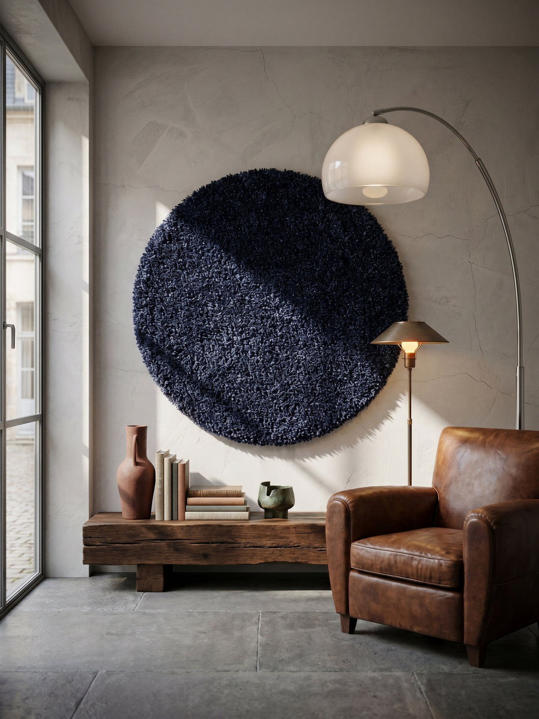 Teppich Navy als Wandteppich_