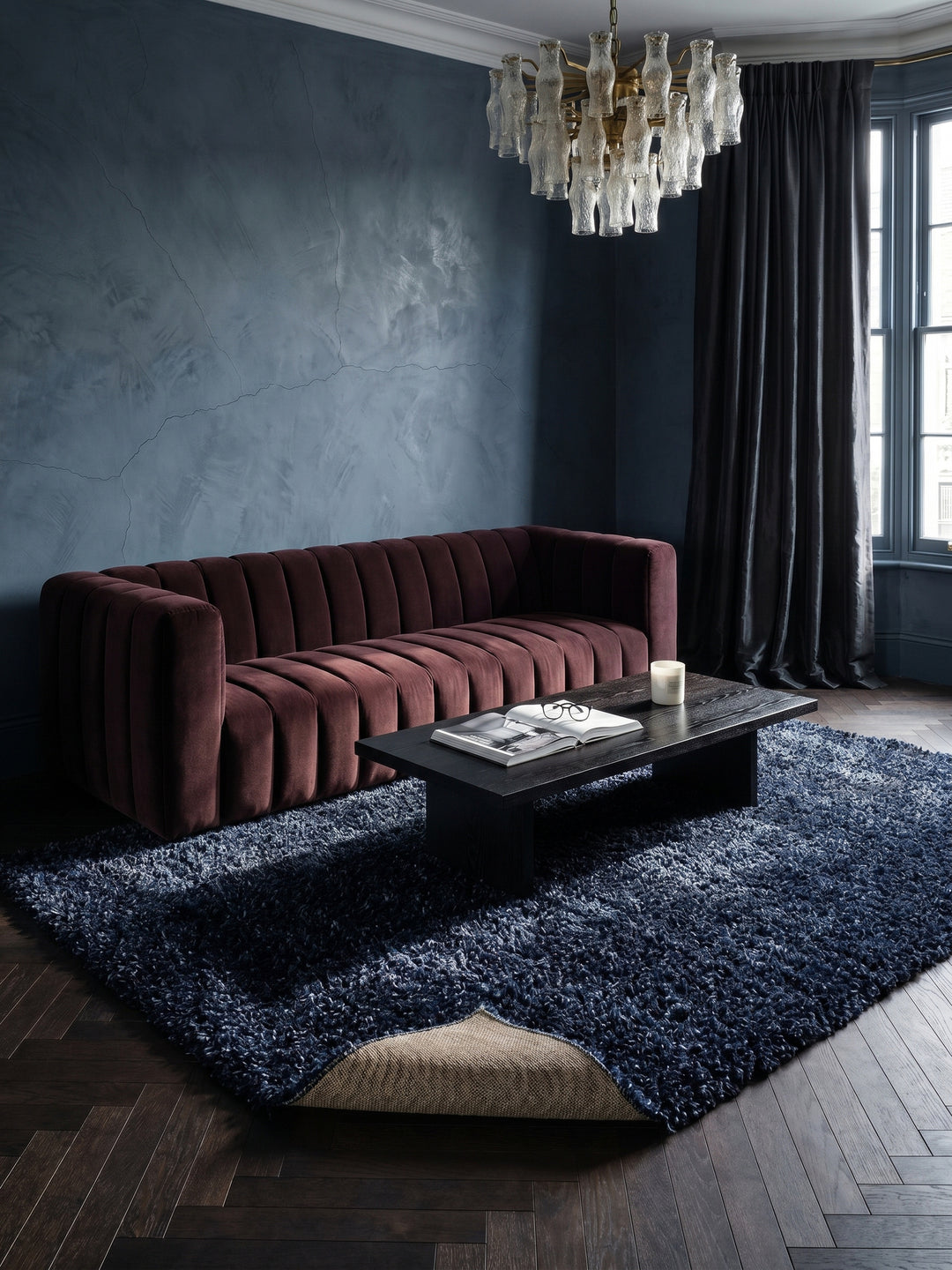 Teppich Navy rechteckig Editorial Styling_