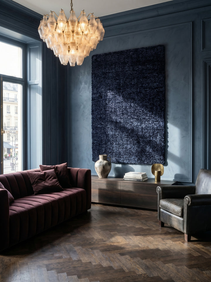 Teppich Navy als Wandteppich_