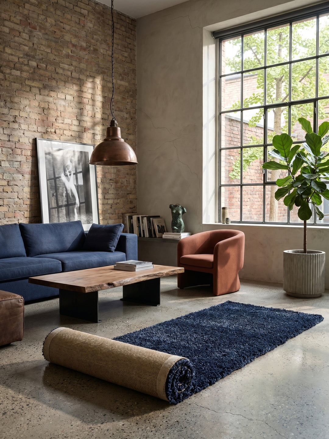 Teppich Navy Läufer Editorial Styling_