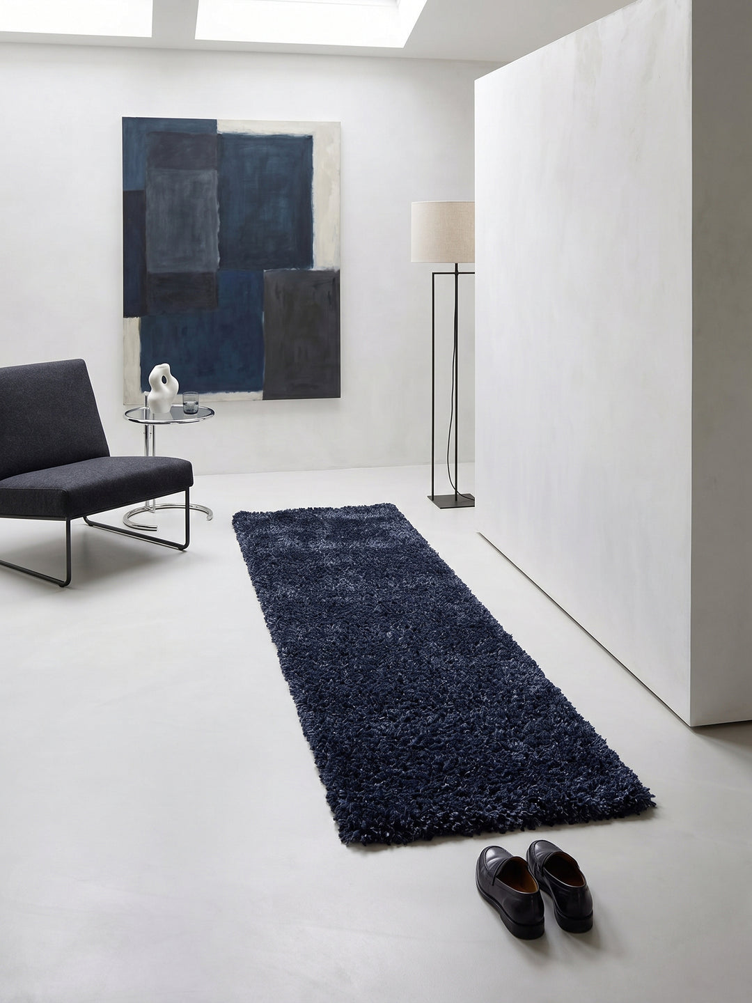 Teppich Navy Läufer Draufsicht_