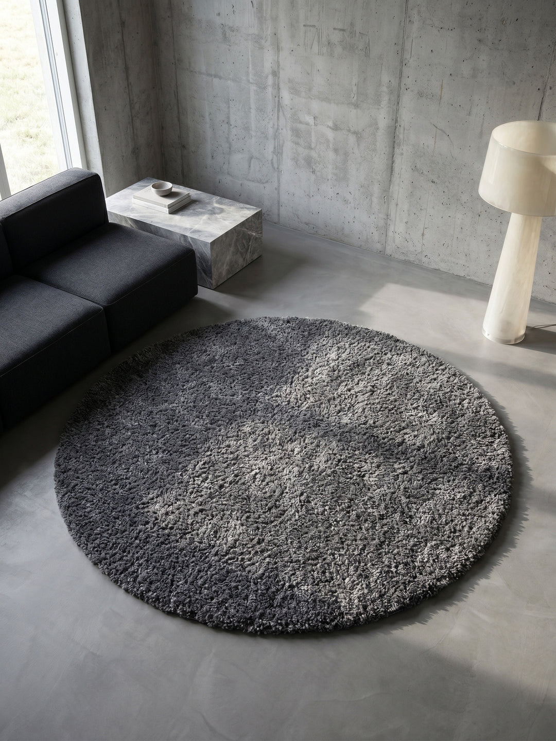 Teppich Grey rund Draufsicht_