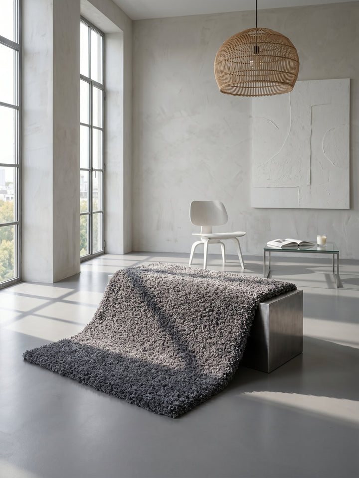 Teppich Grey rechteckig im modernen Wohnzimmer_