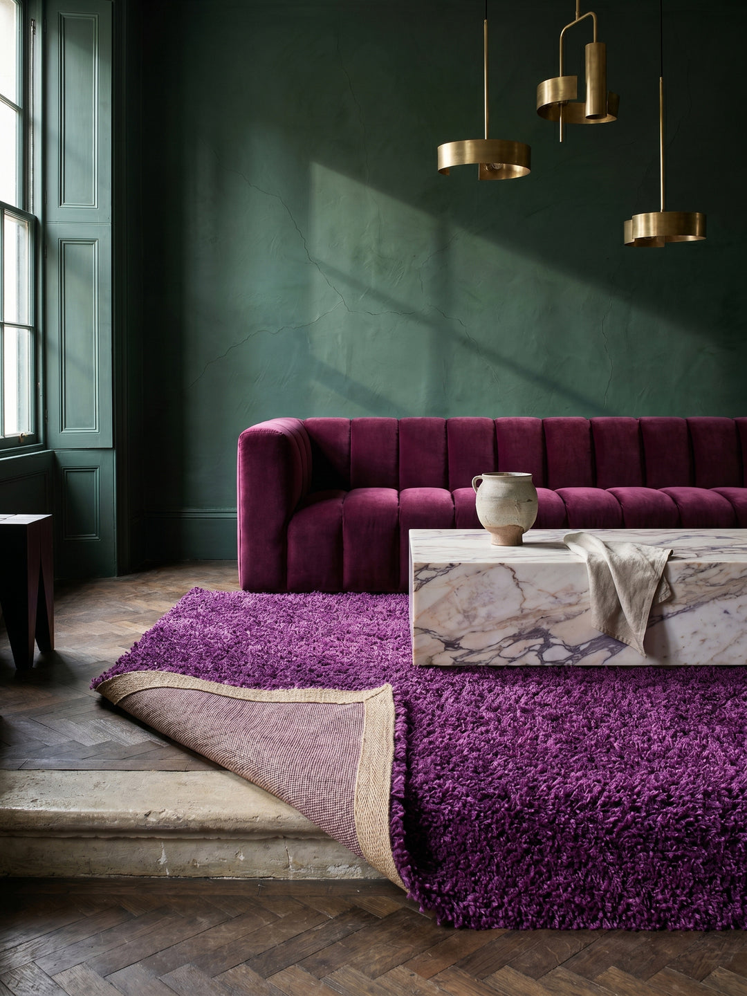 Teppich Lila rechteckig Editorial Styling_