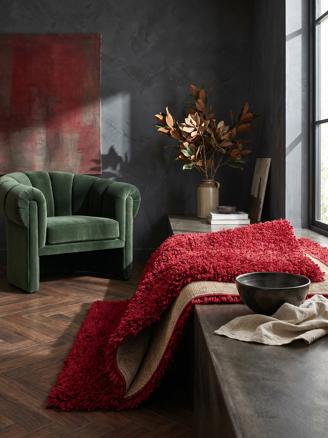 Teppich Red rechteckig Editorial Styling_
