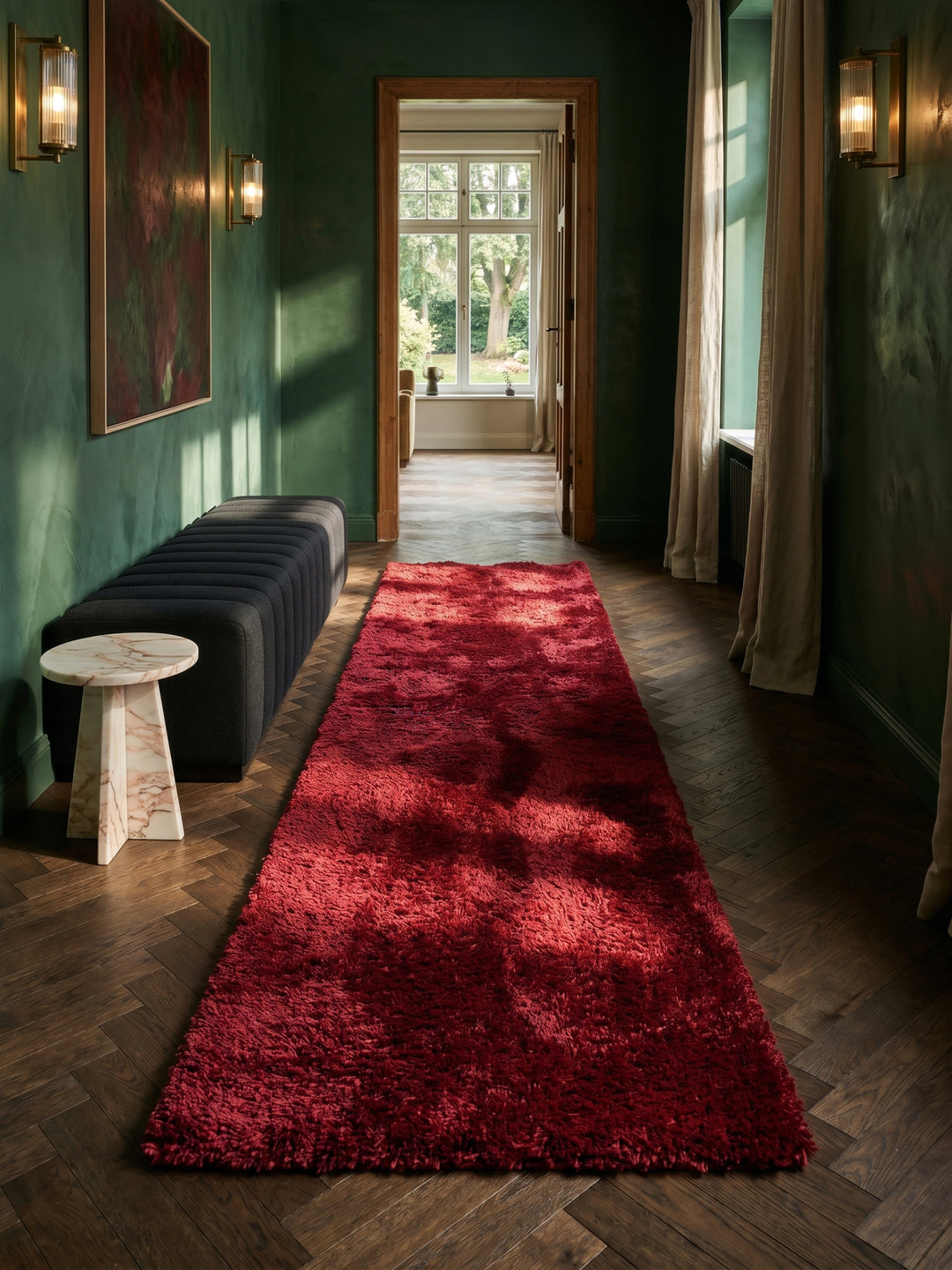 Teppich Red Läufer im modernen Wohnzimmer_
