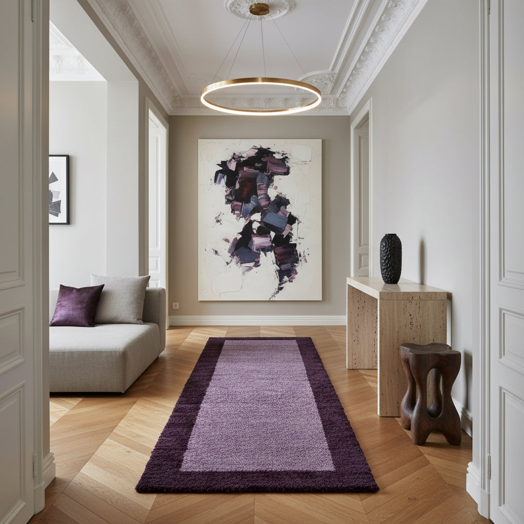 Teppich Hochflor einfarbig mit Bordüre Polypropylen Wohnzimmer_Läufer_