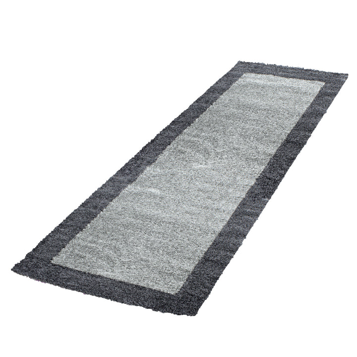 Teppich Hochflor einfarbig mit Bordüre Polypropylen Wohnzimmer_Läufer_