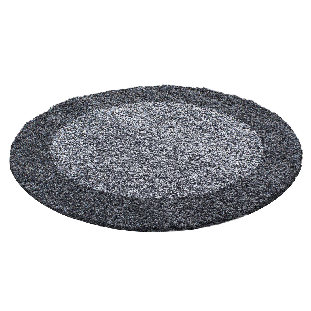 Teppich Hochflor einfarbig mit Bordüre Polypropylen Wohnzimmer_Rund_