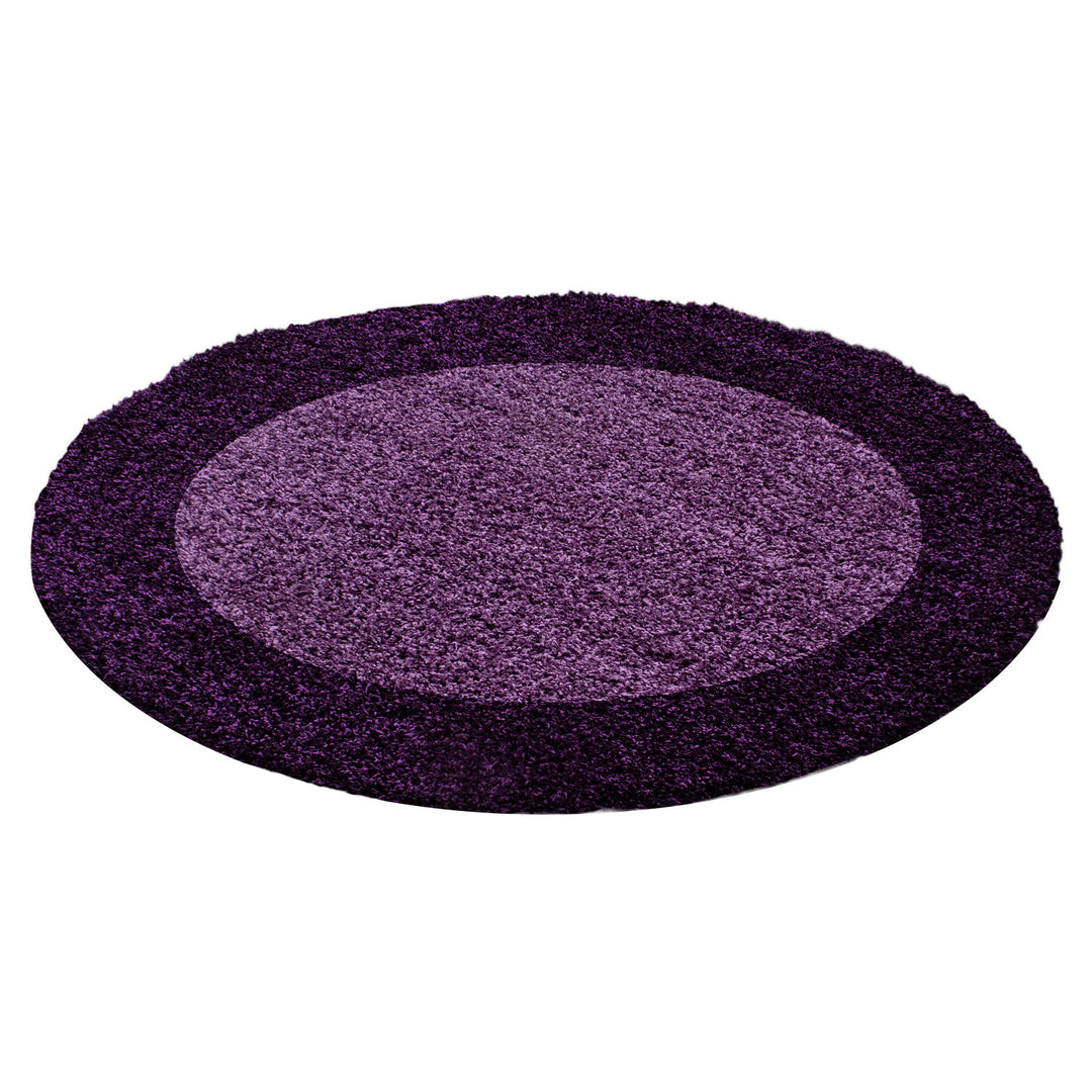 Teppich Hochflor einfarbig mit Bordüre Polypropylen Wohnzimmer_Rund_
