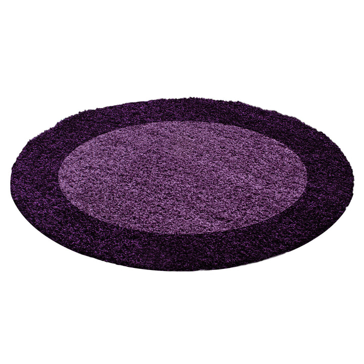 Teppich Hochflor einfarbig mit Bordüre Polypropylen Wohnzimmer_Rund_