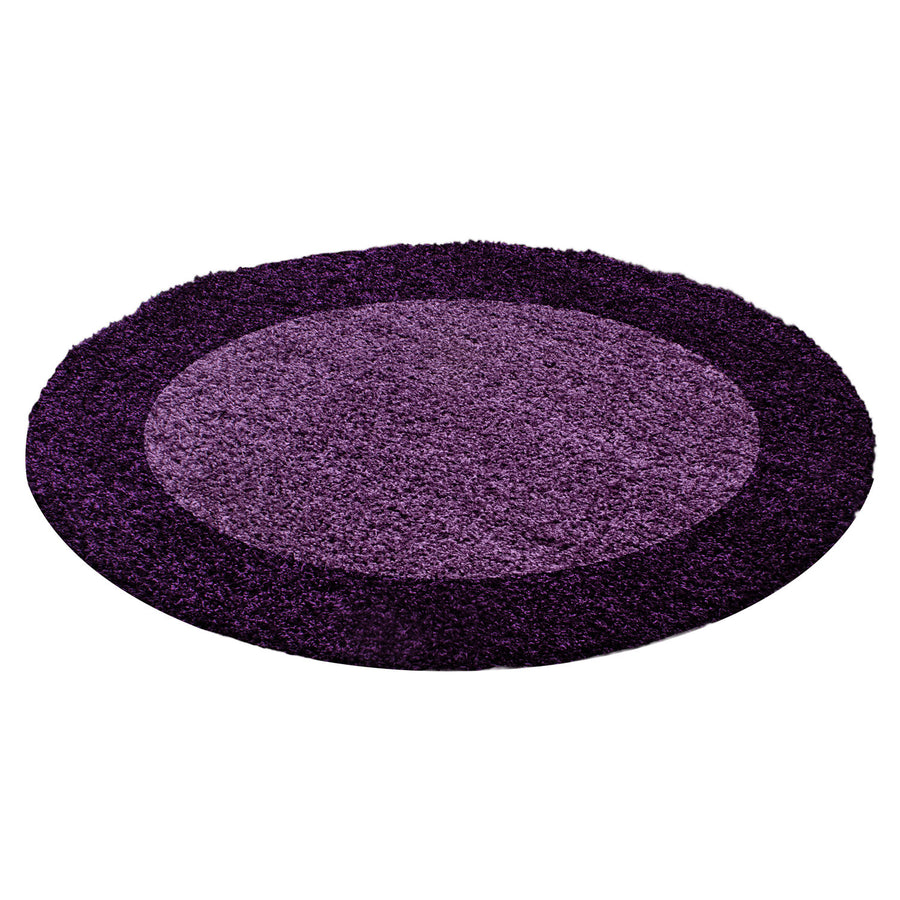 Teppich Hochflor einfarbig mit Bordüre Polypropylen Wohnzimmer_Rund_