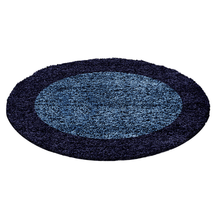 Teppich Hochflor einfarbig mit Bordüre Polypropylen Wohnzimmer_Rund_