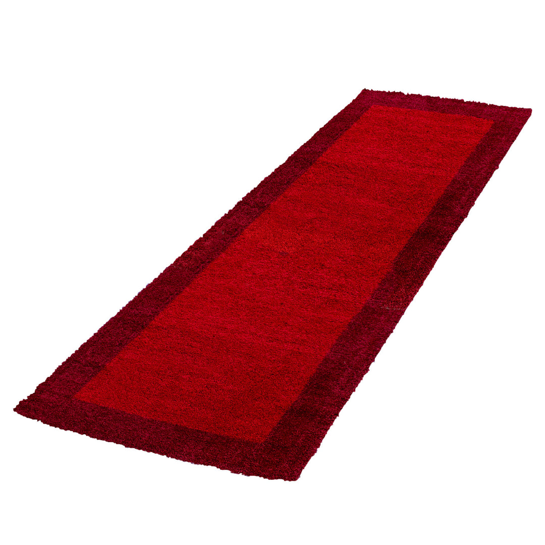 Teppich Hochflor einfarbig mit Bordüre Polypropylen Wohnzimmer_Läufer_