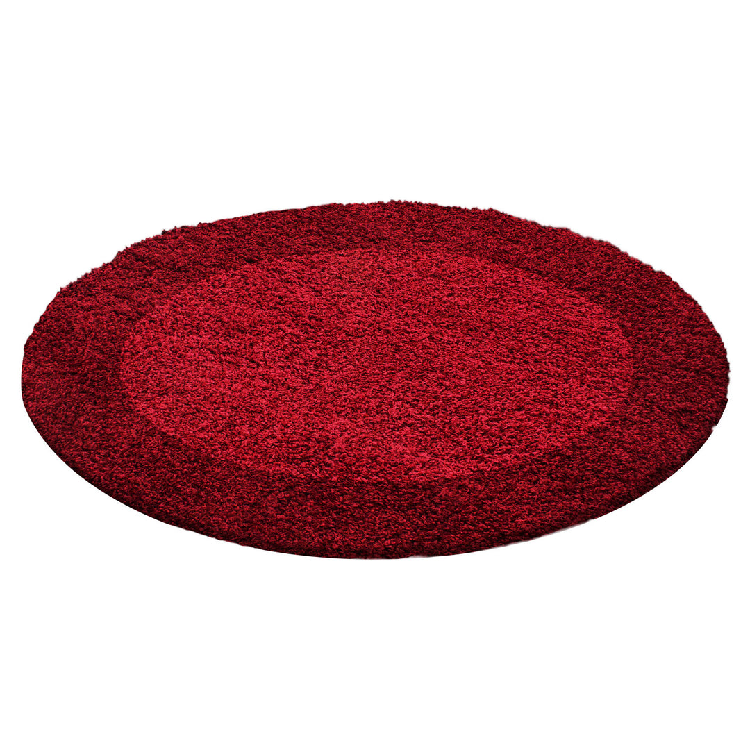 Teppich Hochflor einfarbig mit Bordüre Polypropylen Wohnzimmer_Rund_