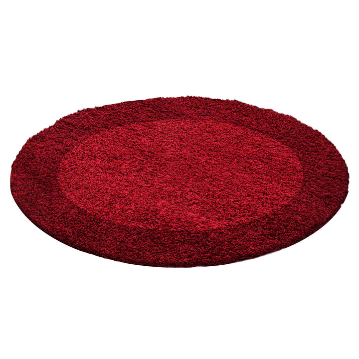 Teppich Hochflor einfarbig mit Bordüre Polypropylen Wohnzimmer_Rund_