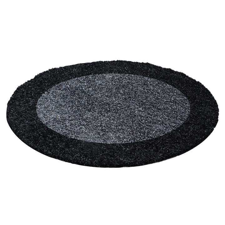 Teppich Hochflor einfarbig mit Bordüre Polypropylen Wohnzimmer_Rund_