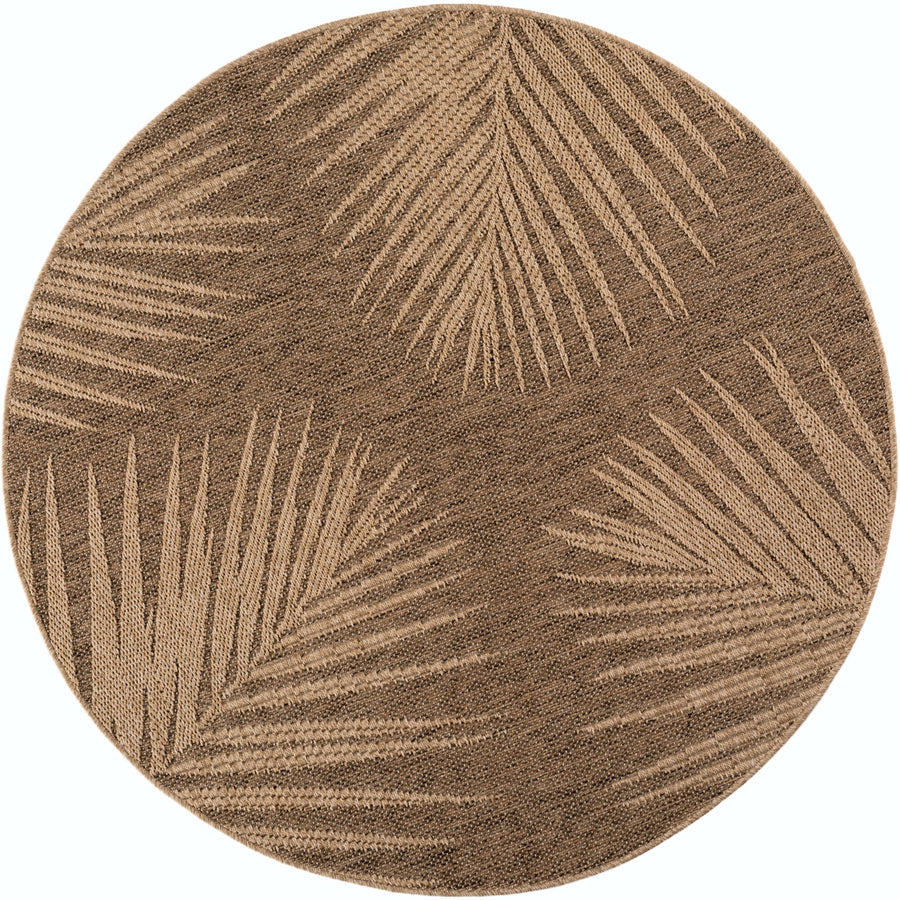 Teppich Braun Jute-Optik rund Polypropylen ARLBERG 160x160 Kollektion Design Muster_