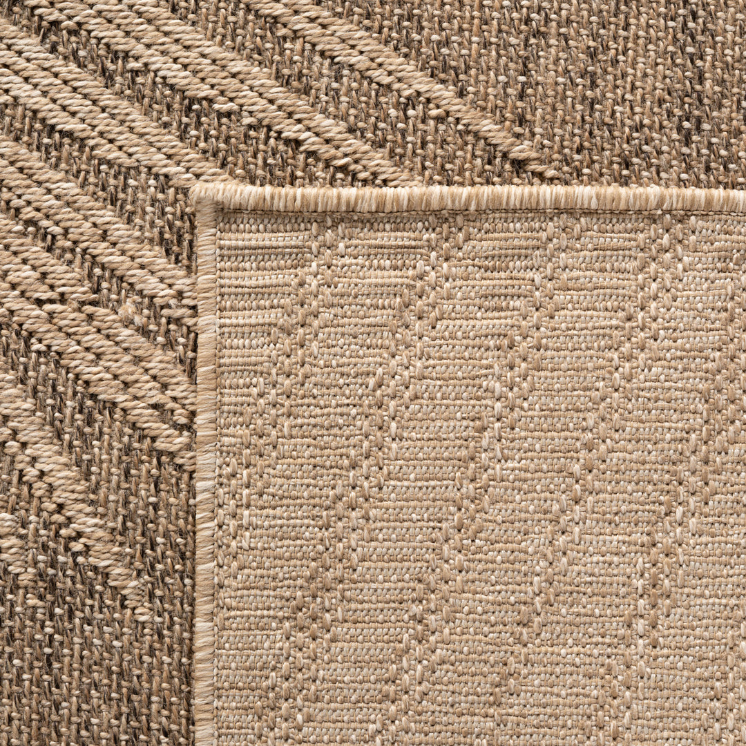 Teppich Braun Jute-Optik rund Polypropylen Designteppich Kollektion ARLBERG Wohnraum 160x160_