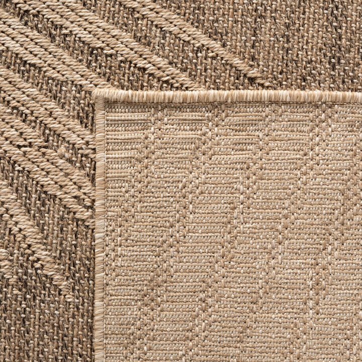 Teppich Braun Jute-Optik rund Polypropylen Designteppich Kollektion ARLBERG Wohnraum 160x160_