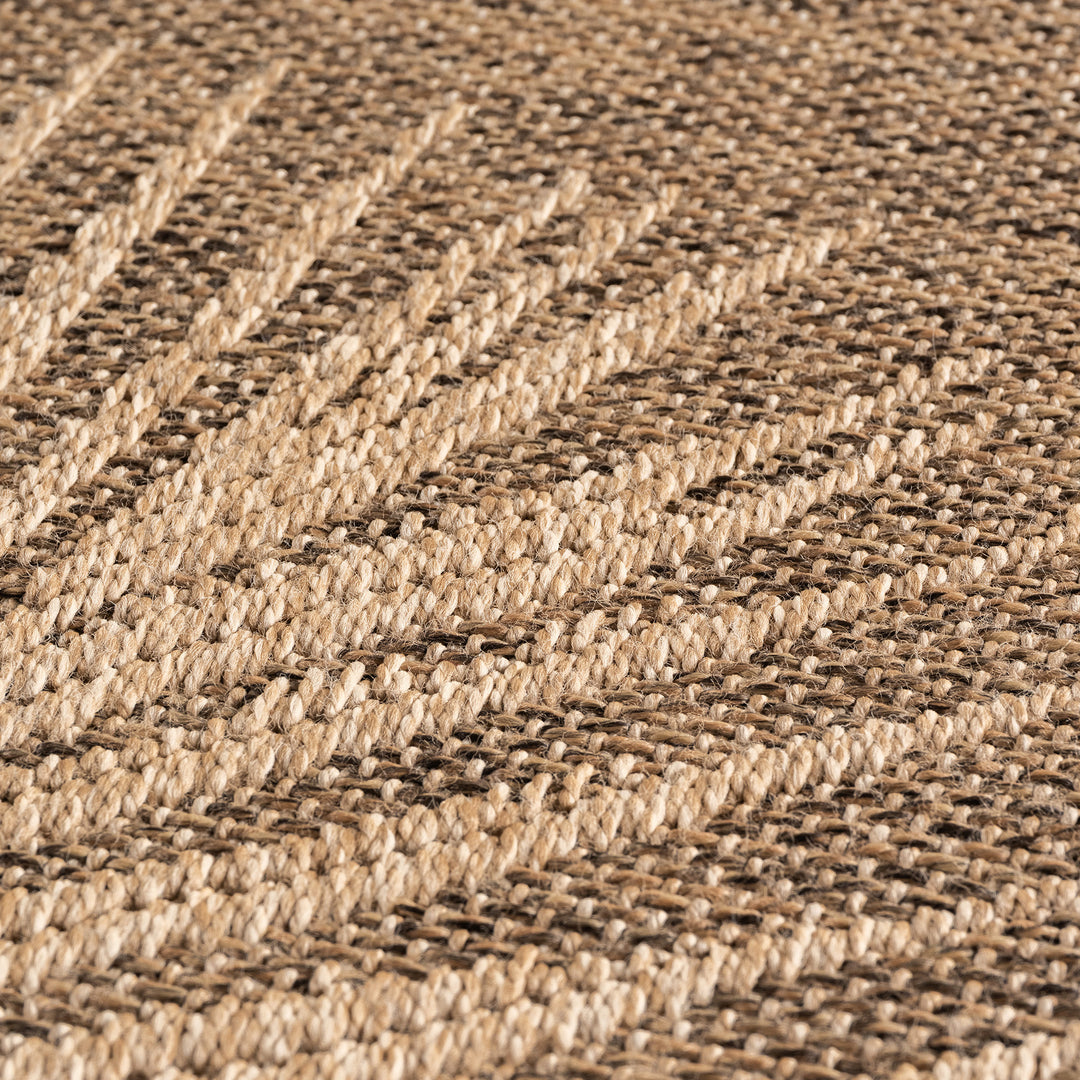 Teppich Braun Jute-Optik rund Polypropylen Interieur Wohnaccessoire Jute-Optik ARLBERG Dekor_