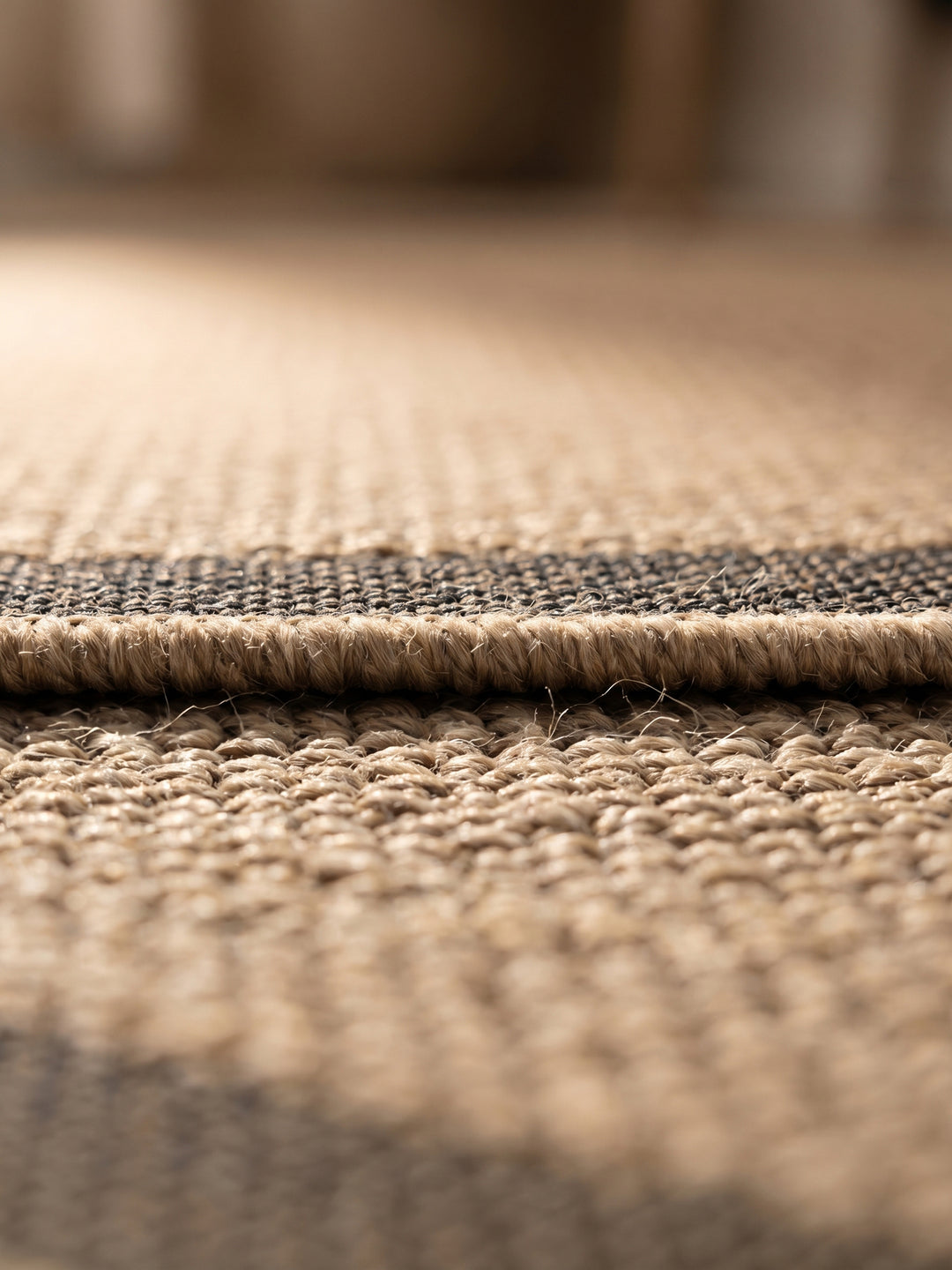 Teppich Beige rund Florhöhe Profil_