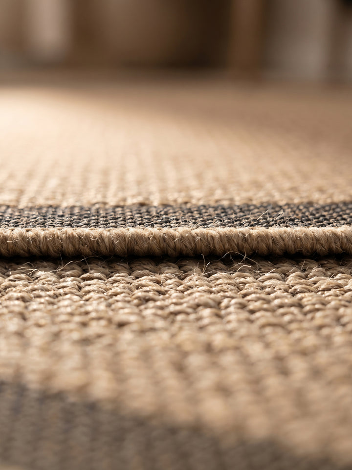 Teppich Beige rund Florhöhe Profil_