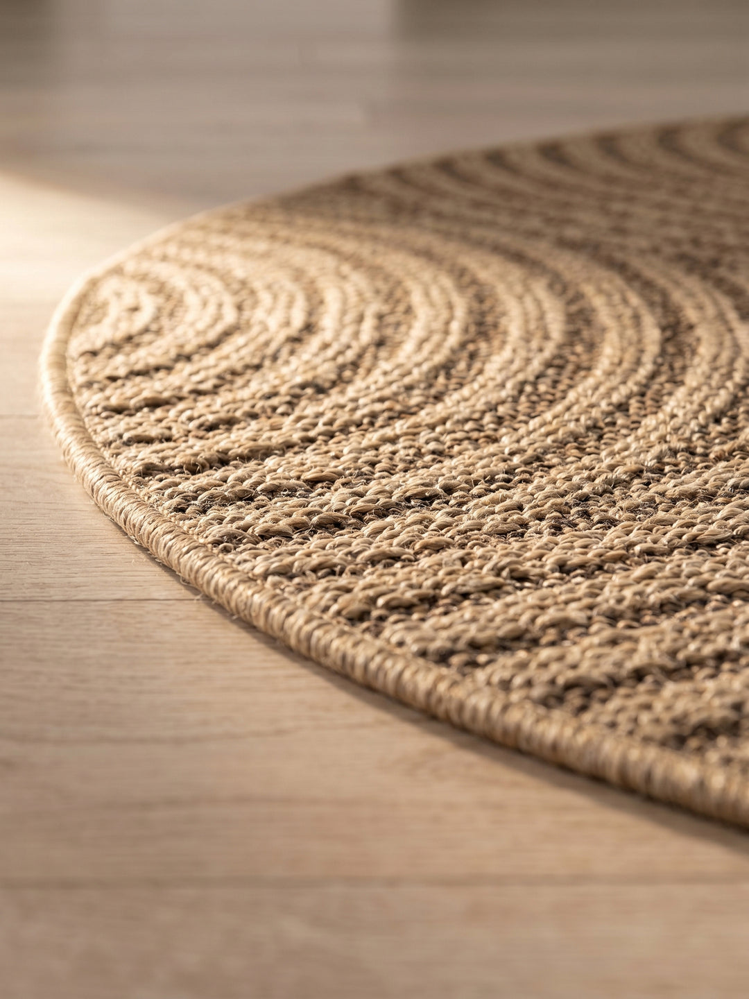 Teppich Beige rund Florhöhe Profil_