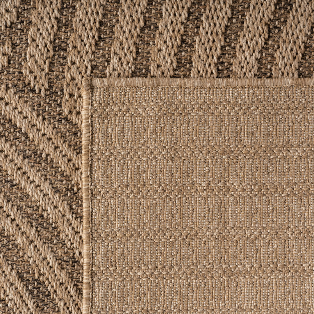 Teppich Beige Jute-Optik rund Polypropylen Designteppich Kollektion ARLBERG Wohnraum 160x160_