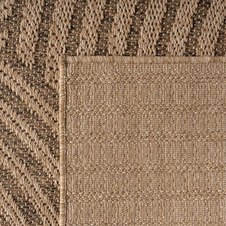 Teppich Beige Jute-Optik rund Polypropylen Designteppich Kollektion ARLBERG Wohnraum 160x160_