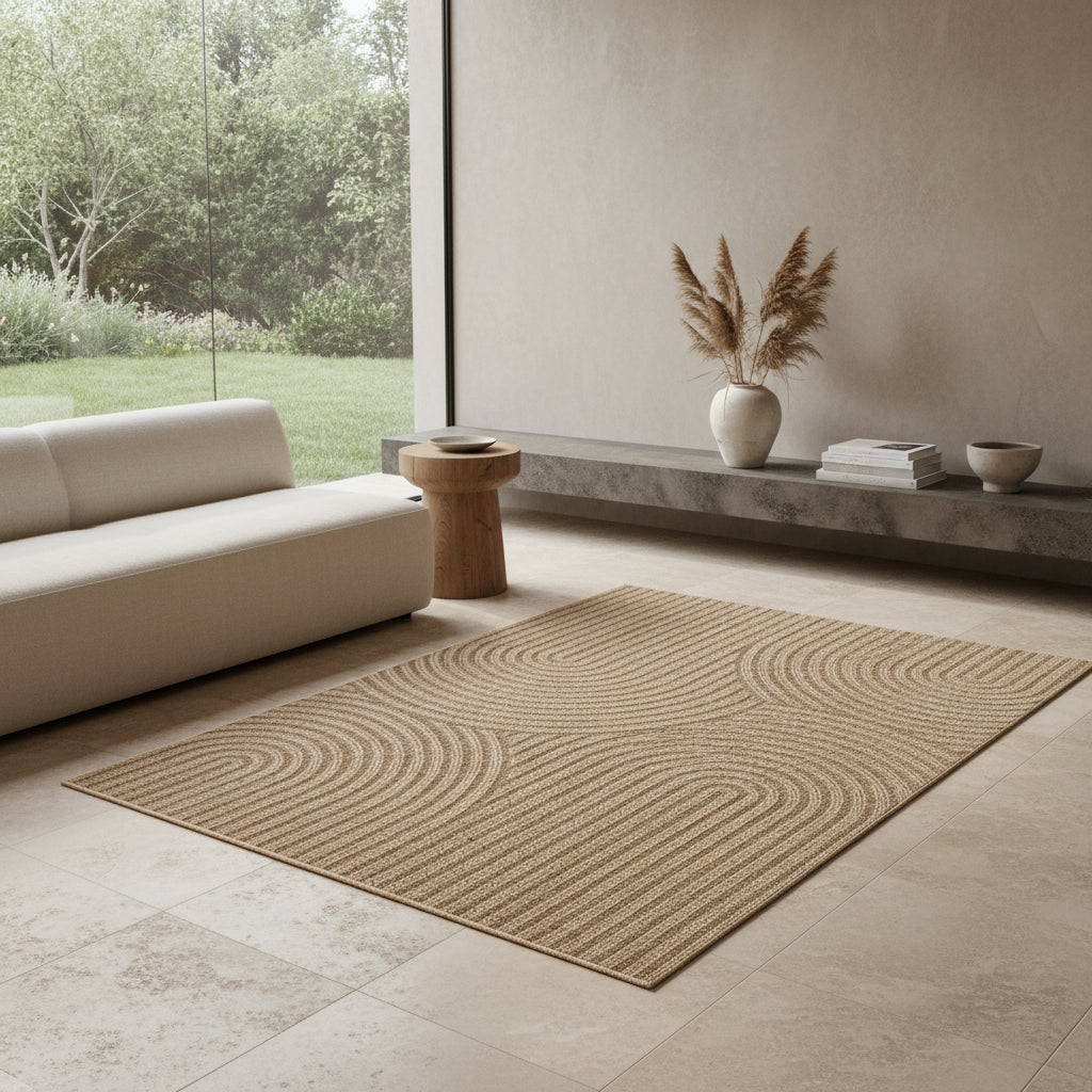 Outdoor-Teppich Grobe Linien – Waschbar & Wetterfest für Balkon & Terrasse – Ansicht 4