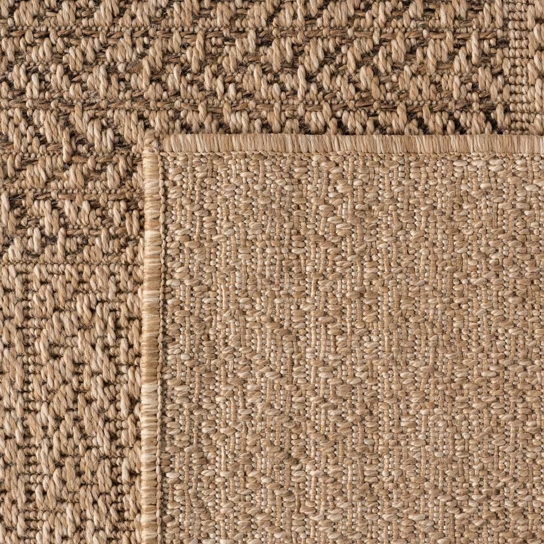 Teppich Beige Jute-Optik rund Polypropylen Designteppich Kollektion ARLBERG Wohnraum 160x160_