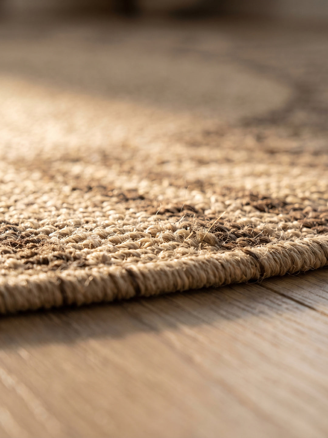 Teppich Beige rund Florhöhe Profil_