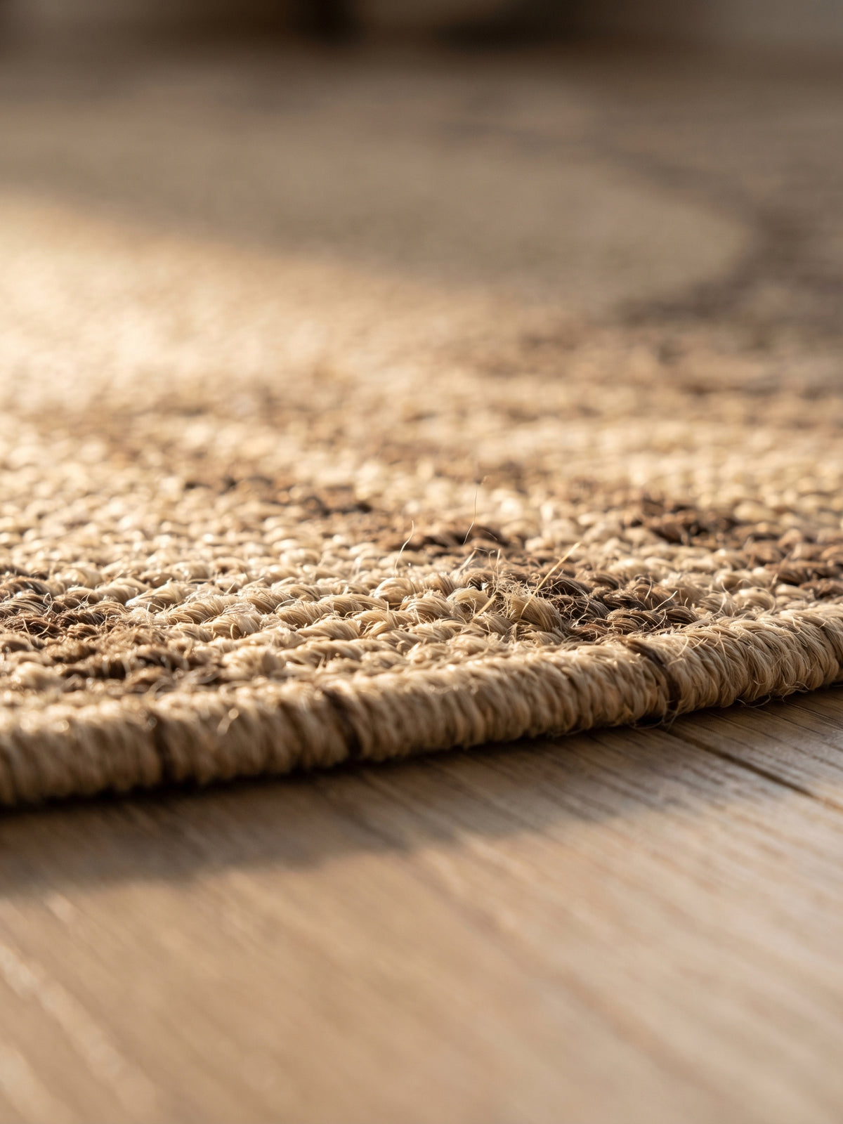 Teppich Beige rund Florhöhe Profil_