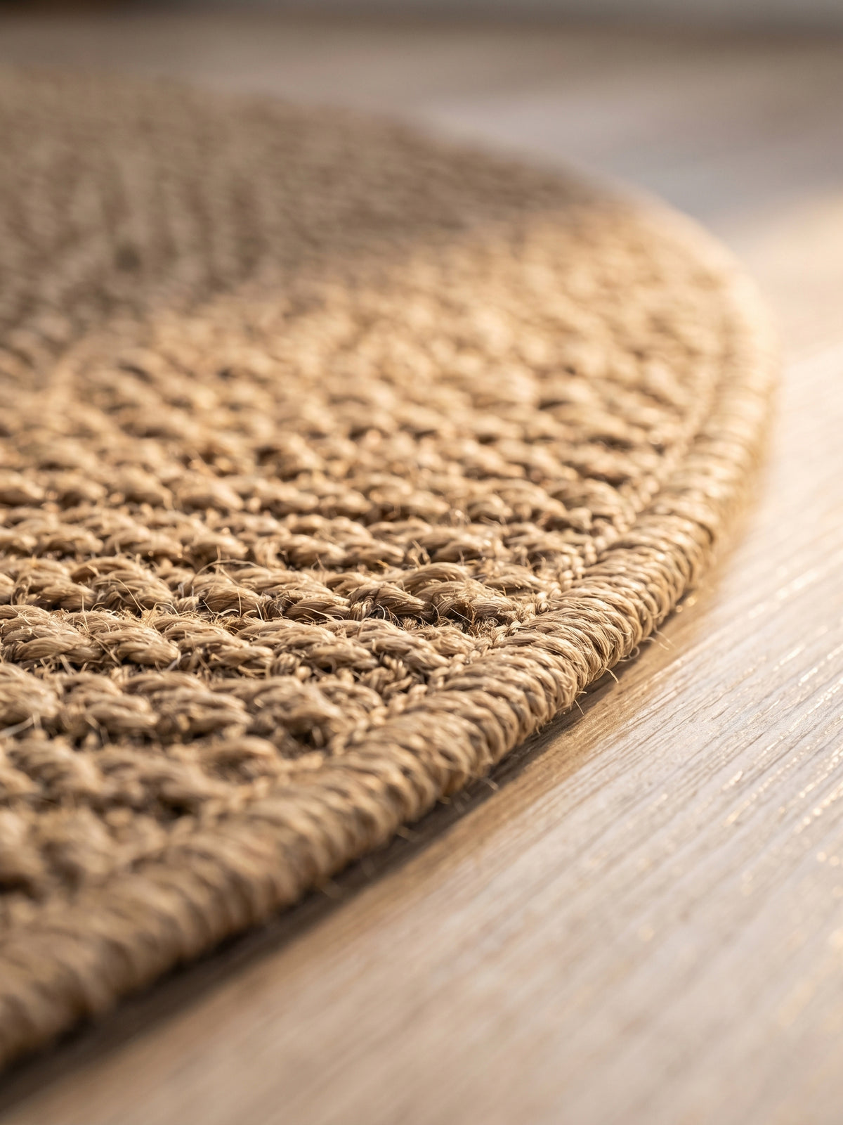 Teppich Beige rund Florhöhe Profil_