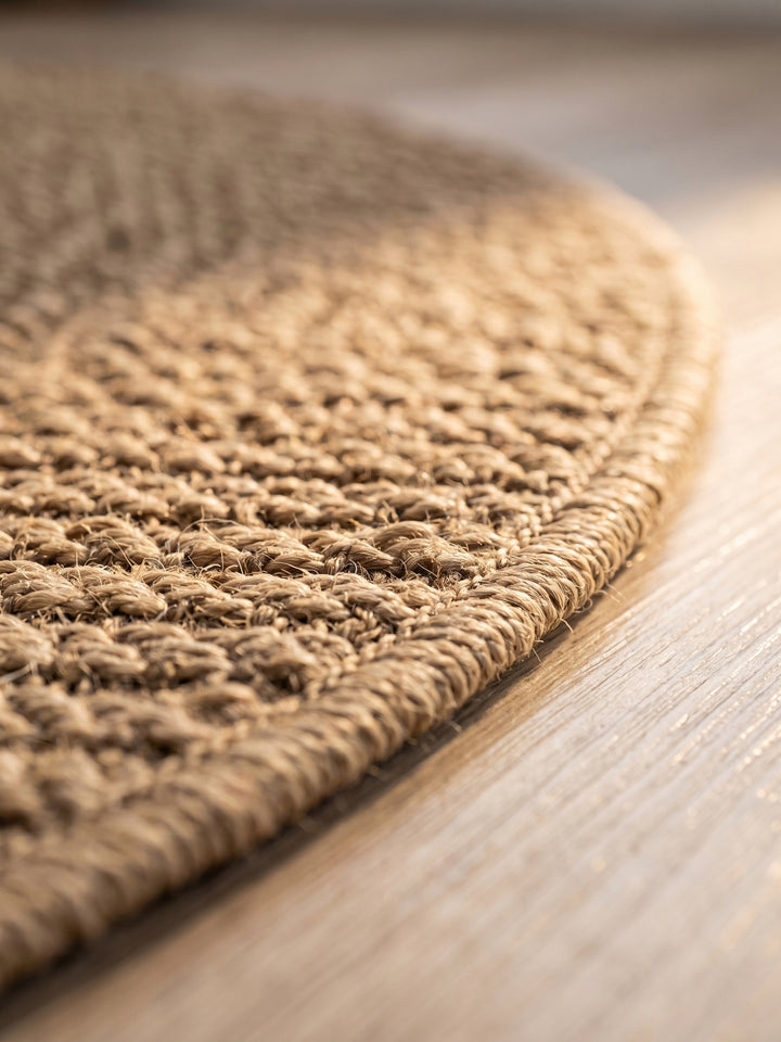 Teppich Beige rund Florhöhe Profil_