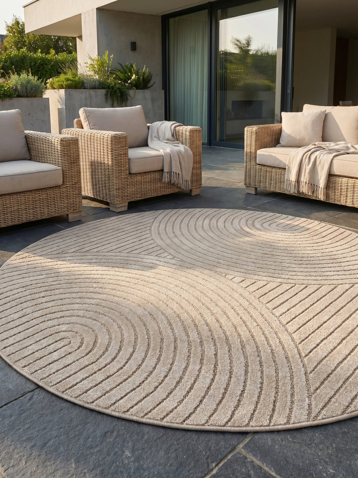 Teppich Beige rund Textur Nahaufnahme Detail_