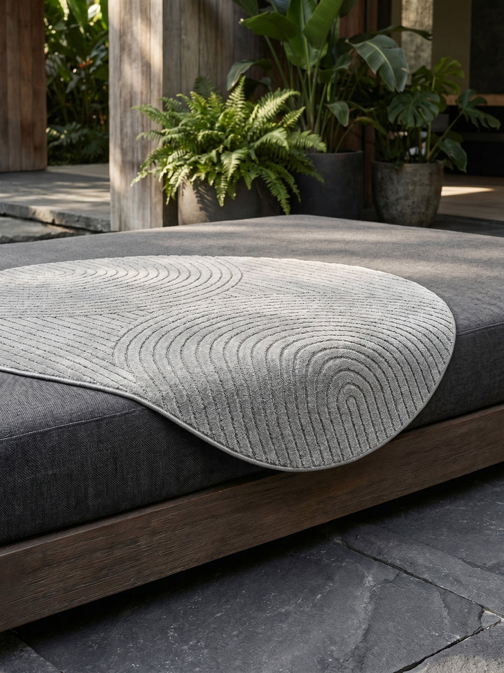 Teppich Silber rund Wohnaccessoire Deko_