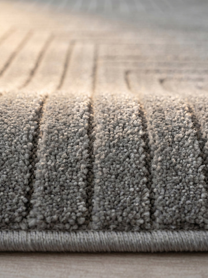 Teppich Silber rund Florhöhe Profil_