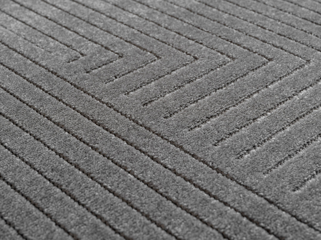 Teppich Silber Skandinavischer 3D-Design rund Polypropylen Interieur Wohnaccessoire Skandinavischer 3D-Design ENGADIN Dekor_
