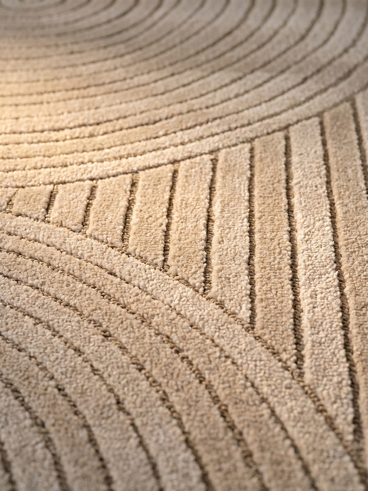Teppich Beige rund Farbdetail Muster_