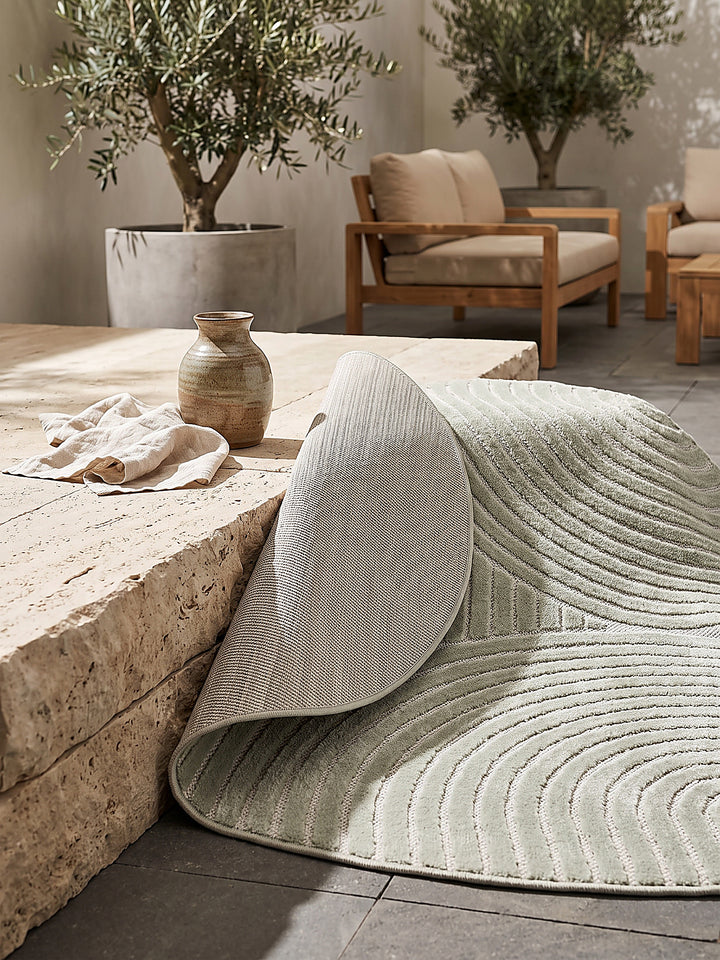 Teppich Salbeigrün rund Editorial Styling_
