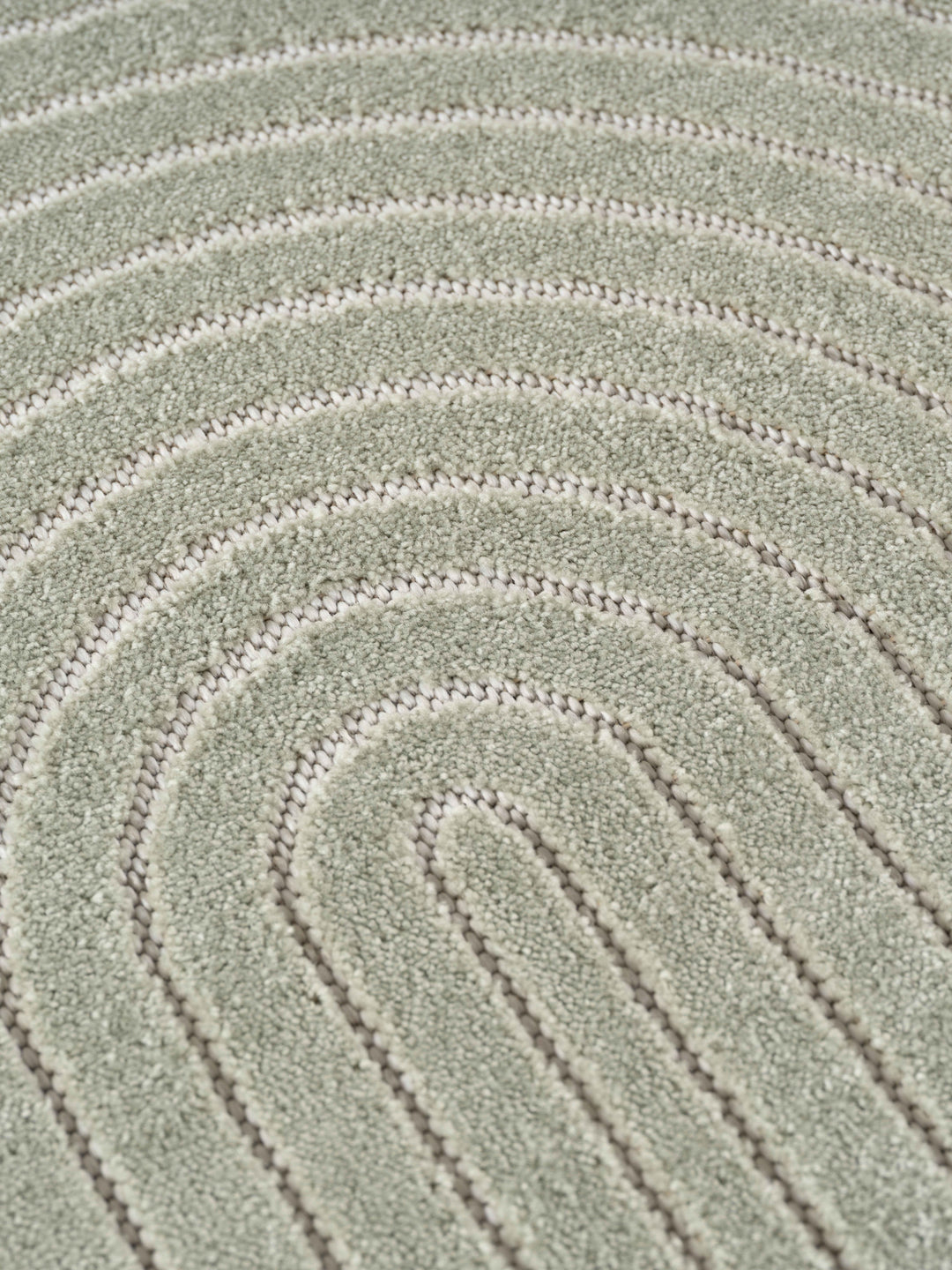 Teppich Salbeigrün rund Polypropylen (Kurzflor) Interieur Wohnaccessoire ENGADIN Dekor_