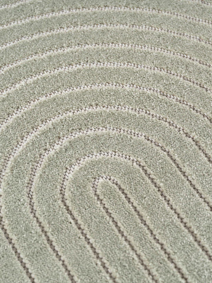 Teppich Salbeigrün rund Polypropylen (Kurzflor) Interieur Wohnaccessoire ENGADIN Dekor_