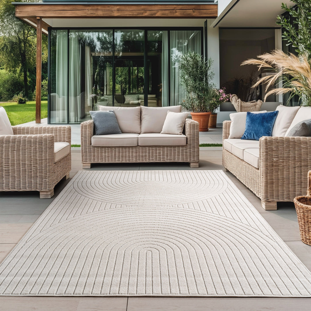 Teppich In-/Outdoor Kurzflor Skandi 3D-Design Polypropylen Balkon_Rechteckig_
