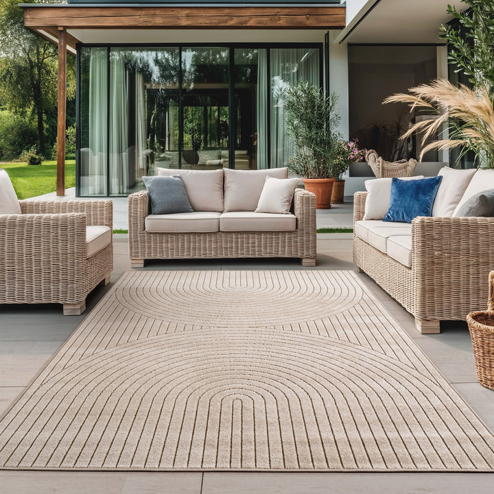 Teppich In-/Outdoor Kurzflor Skandi 3D-Design Polypropylen Balkon_Rechteckig_
