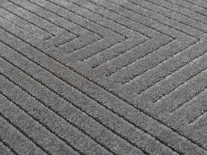 Teppich Silber Skandinavischer 3D-Design rund Polypropylen Interieur Wohnaccessoire Skandinavischer 3D-Design ENGADIN Dekor_